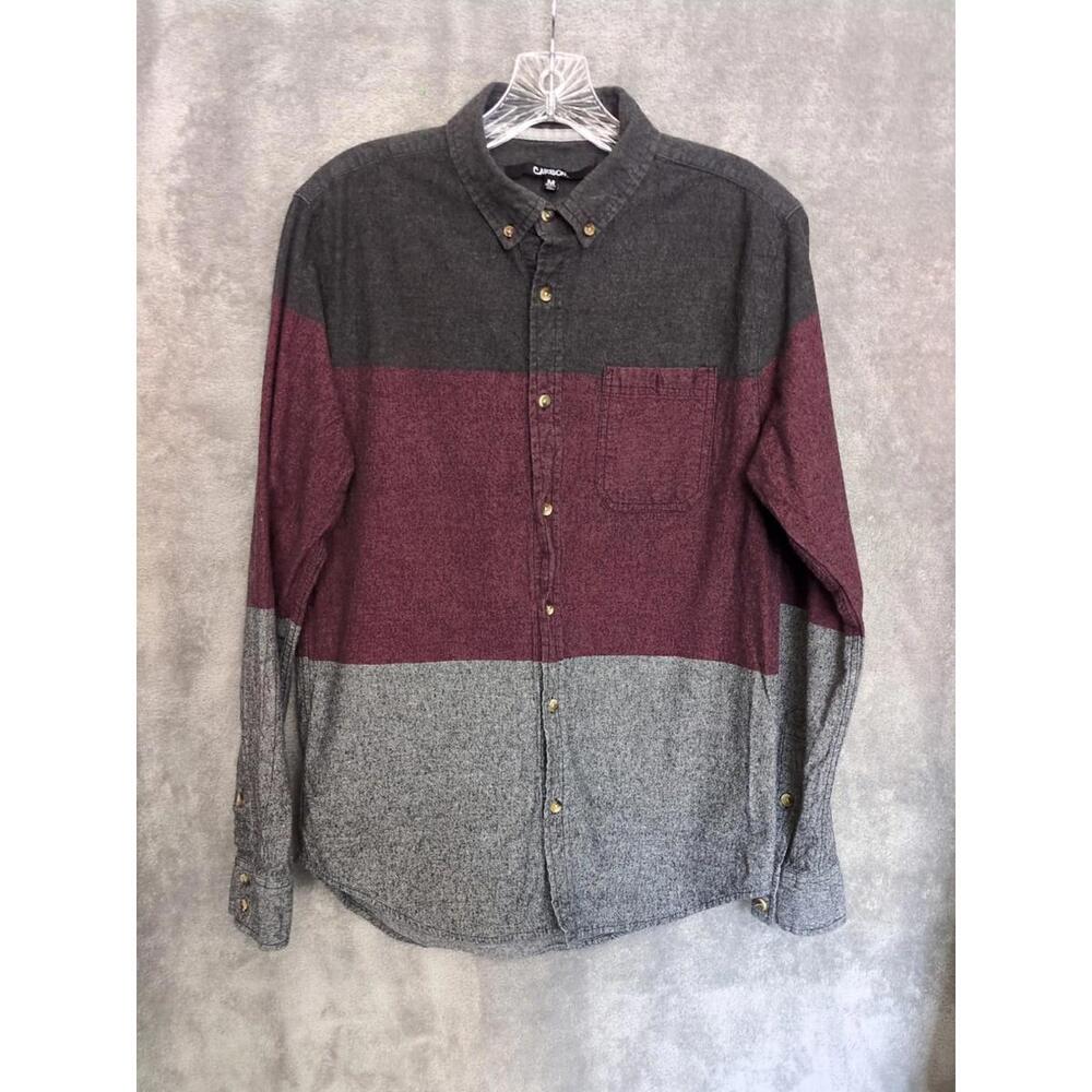 Carbon Button‎ Down Shirt Mens Medium Long Sleeve Colorblock